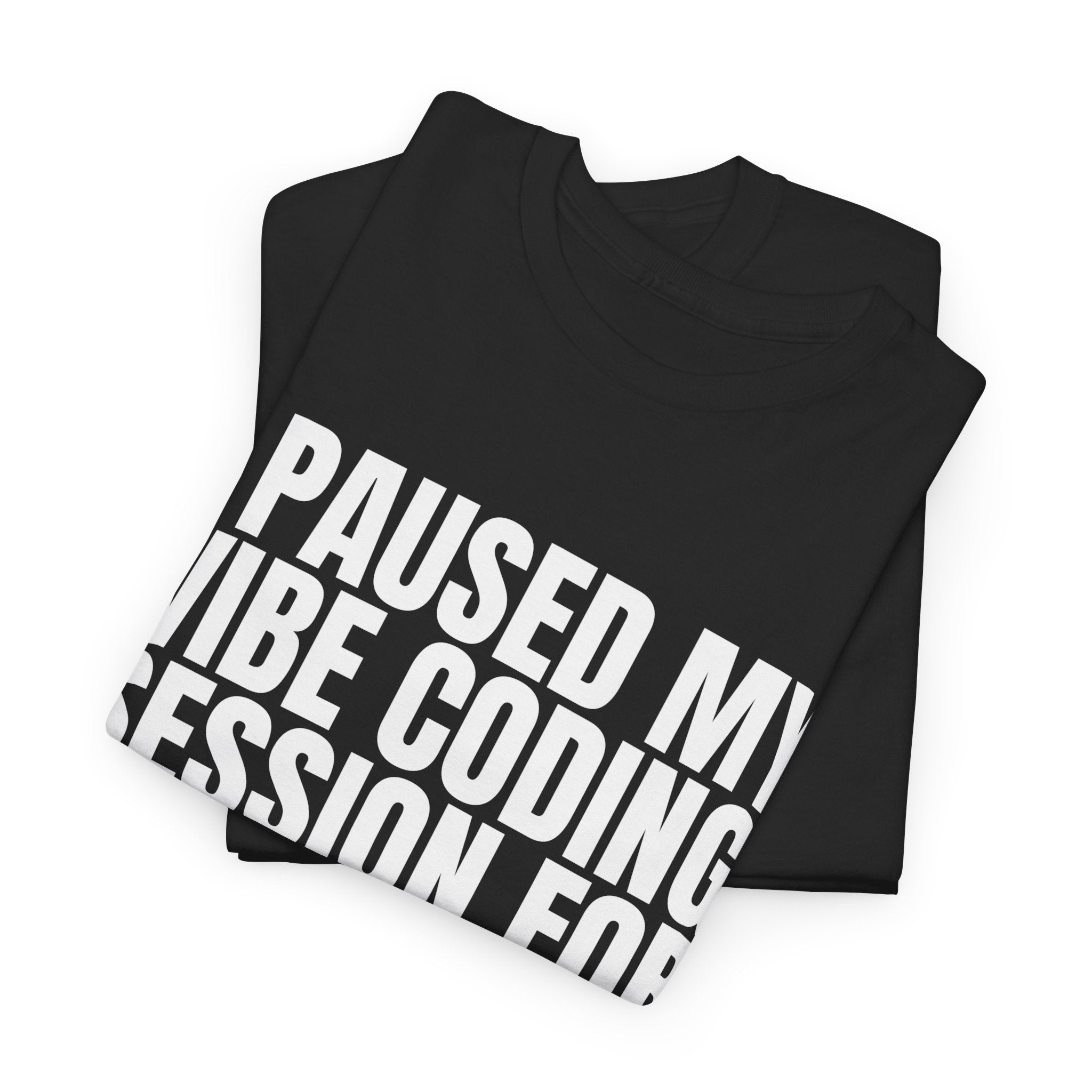 CodinQueg Session Paused T-Shirt — "I Paused My Vibe Coding Session For This" Tee for Programmers