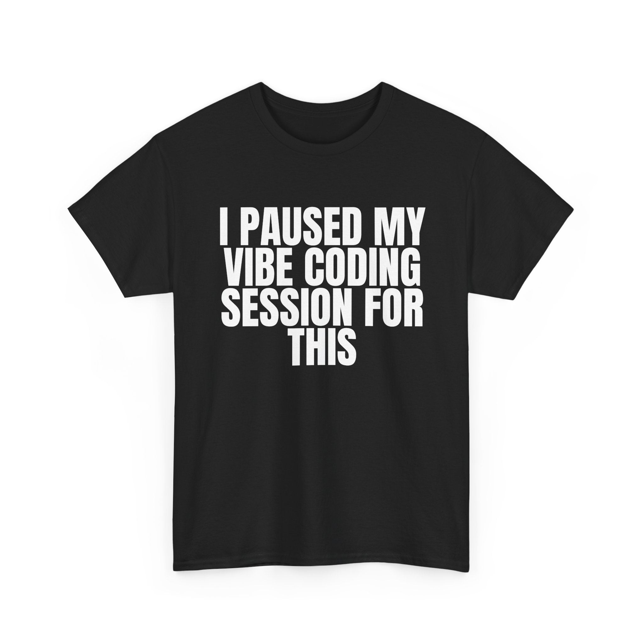 CodinQueg Session Paused T-Shirt — "I Paused My Vibe Coding Session For This" Tee for Programmers
